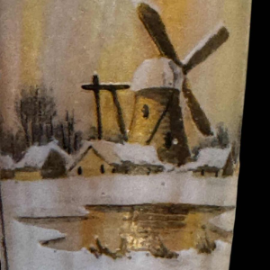 Daum, vase en verre gravé émaillé Art Nouveau, époque 1900