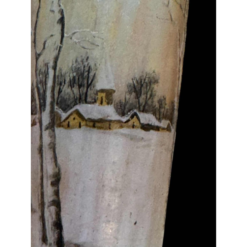 Daum, Art Nouveau engraved enameled glass vase, circa 1900