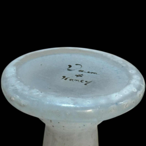 Daum, Art Nouveau engraved enameled glass vase, circa 1900