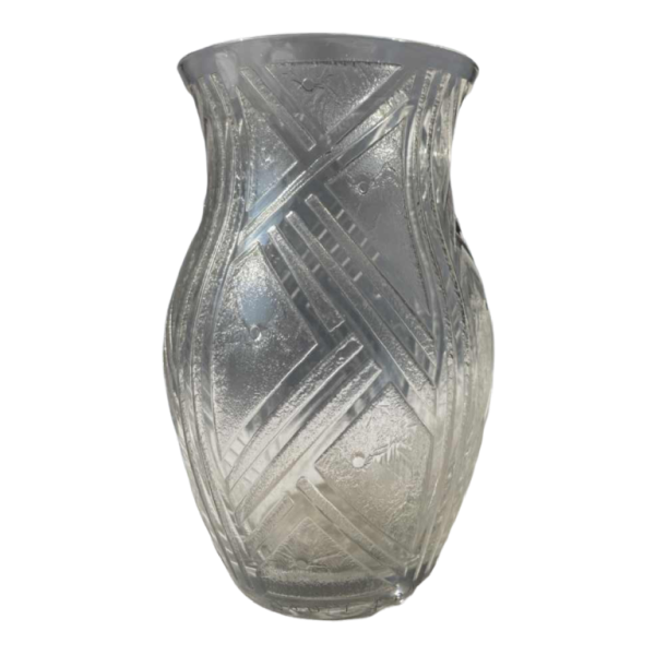 DAUM Nancy art deco vaas in gegraveerd glas