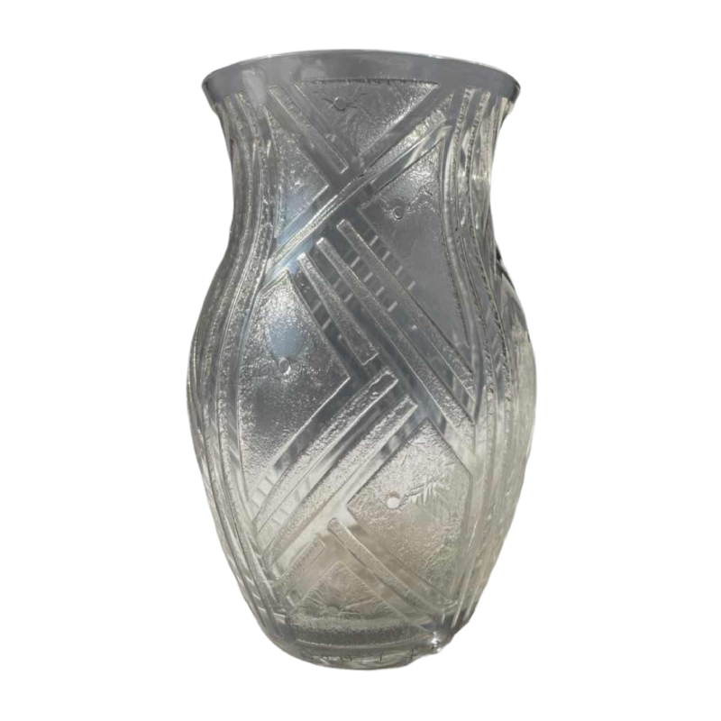 DAUM Nancy art deco vaas in gegraveerd glas