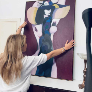 Luc Perot 'Fille de la lune' tableau Post-Expressionniste / Pop'Art, huile sur toile, 1978