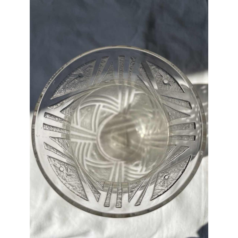 DAUM Nancy art deco vase in engraved glass