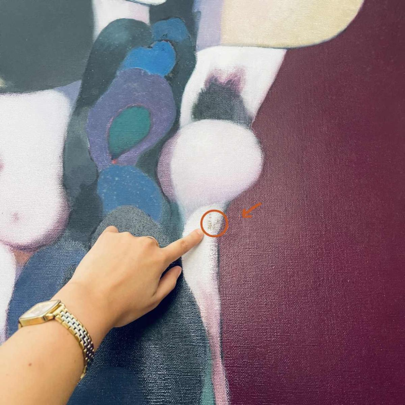 Luc Perot 'Fille de la lune' tableau Post-Expressionniste / Pop'Art, huile sur toile, 1978