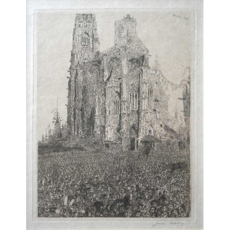 James Ensor 'La Cathédrale' gravure eau-forte, deuxième plaque, 1896