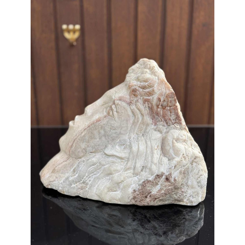 Noor Sade Brener, sculpture visage en marbre blanc, ca 1980