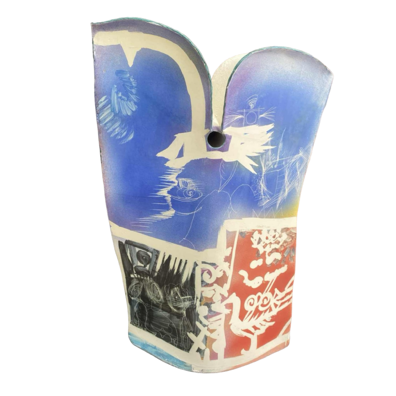 Gilbert Portanier, important vase en terre cuite signé daté 1998