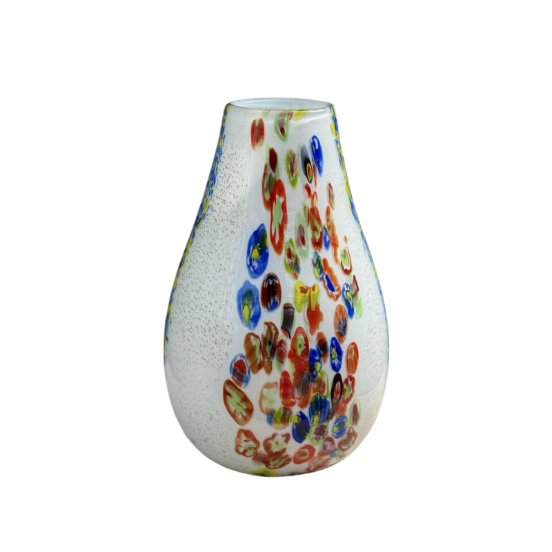 Fratelli Toso Murano, Millefiori glass vase, ca 1950