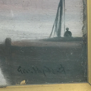 George Hyde Pownall (1866-1939) "Thames & Big Ben" Pre-Raphaelite Impressionist