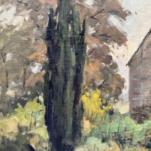 Adolphe Dupont (1898-1982): « Huis met vakwerk » schilderij