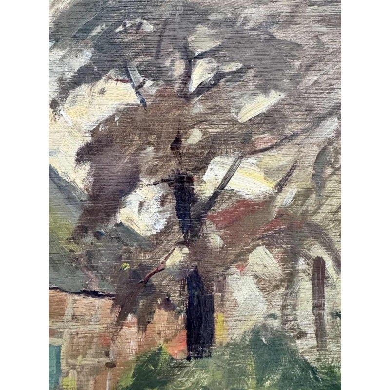 Adolphe Dupont (1898-1982): « Maison à colombages » peinture