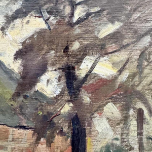 Adolphe Dupont (1898-1982): « Huis met vakwerk » schilderij