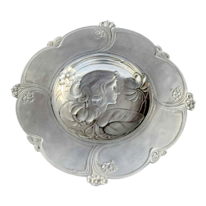Achille Gamba, plat / assiette en étain Art Nouveau, ca 1900