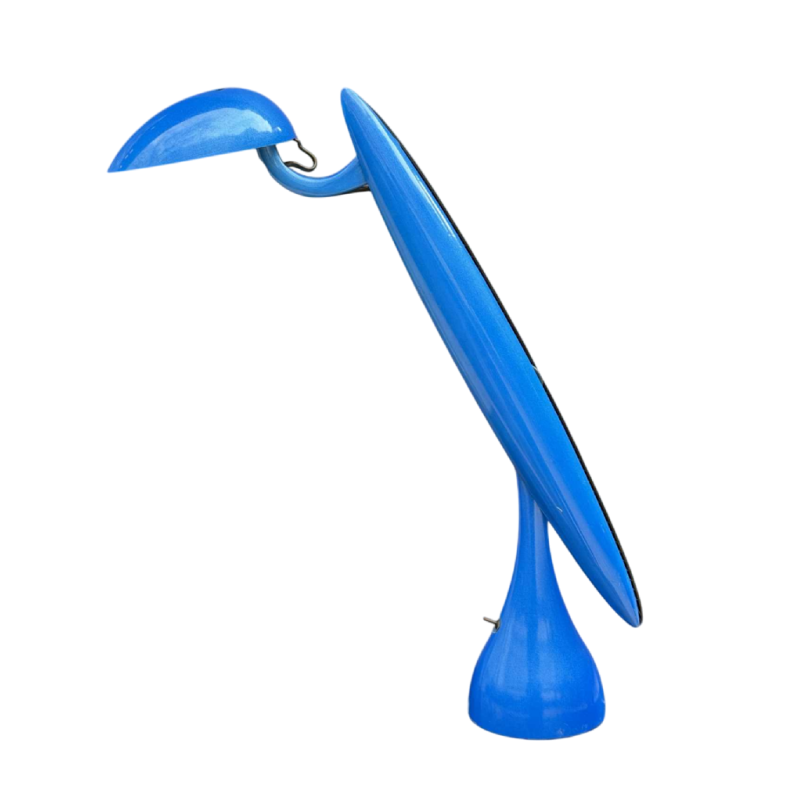 Isao Hosoe 'Heron' lampe à poser / de bureau, métal bleu, 1990s