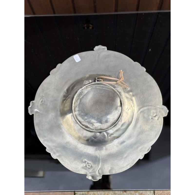 Achille Gamba, plat / assiette en étain Art Nouveau, ca 1900