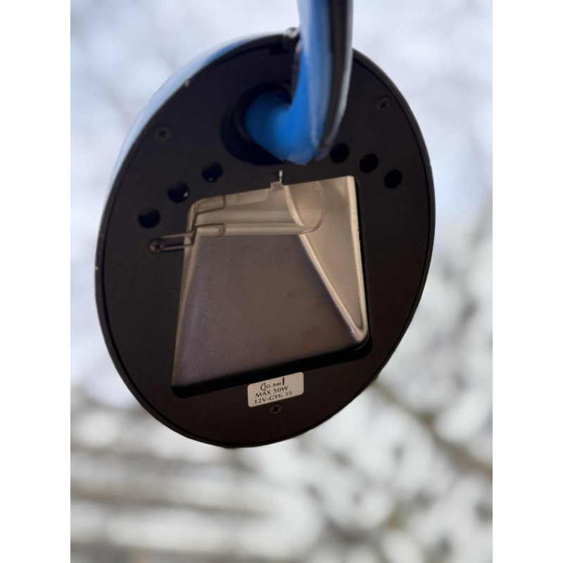 Isao Hosoe Heron table / desk lamp, blue metal, 1990s