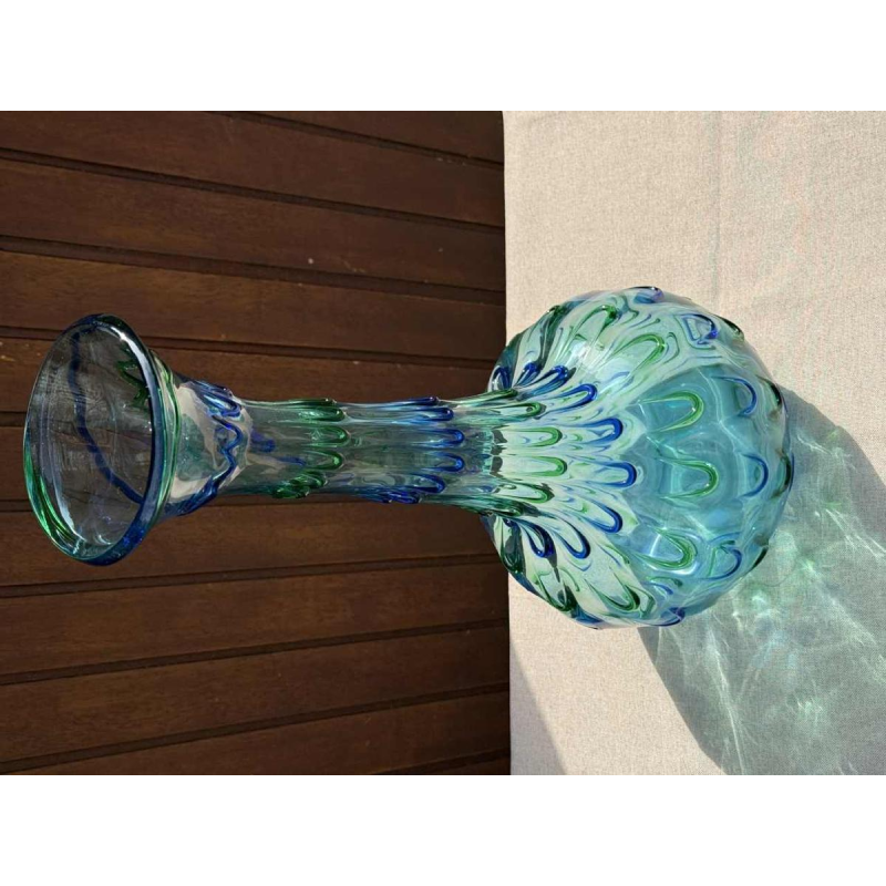 Murano, large vintage blue / green 'Drop of water' vase, ca 1960
