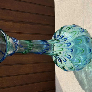 Murano, large vintage blue / green 'Drop of water' vase, ca 1960
