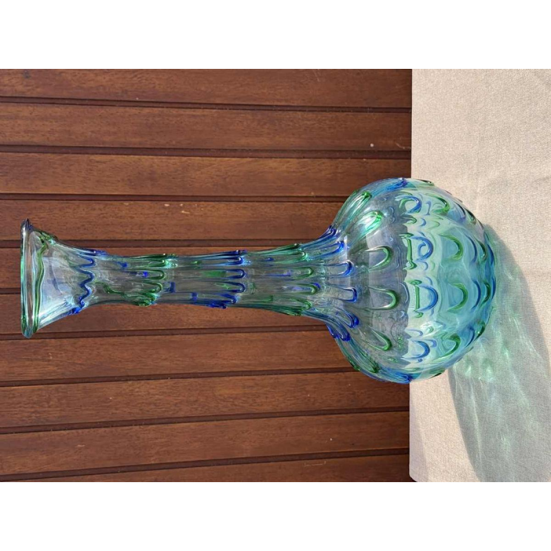Murano, large vintage blue / green 'Drop of water' vase, ca 1960