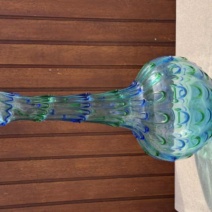 Murano, large vintage blue / green 'Drop of water' vase, ca 1960