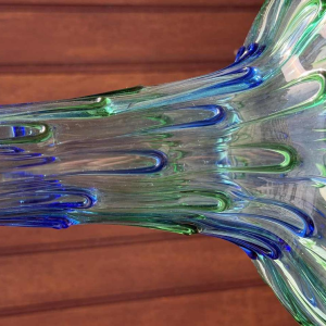 Murano, grand vase bleu / vert vintage 'Goutte d'eau' ca 1960