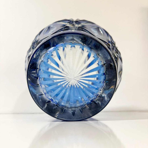 Val Saint-Lambert ‘Pique-Fleurs’ cobalt blue, cut crystal vase, 20th c