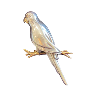 HERMES, vintage silver and gold ‘Parrot’ brooch, ca. 1960
