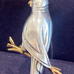 HERMES, vintage silver and gold ‘Parrot’ brooch, ca. 1960