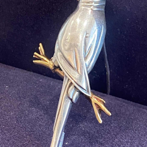 HERMES, vintage silver and gold ‘Parrot’ brooch, ca. 1960