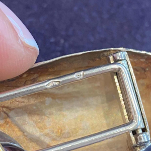 HERMES, broche vintage “Perroquet“ argent & or, ca 1960