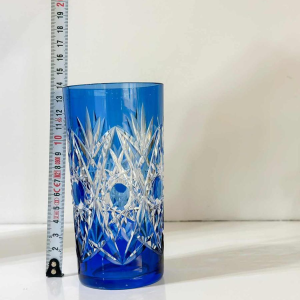 Val Saint-Lambert 6 coloured and worked crystal whisky glasses