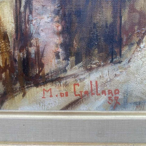 Tableau de Michel De Gallard huile sur toile des années 1950 paysage