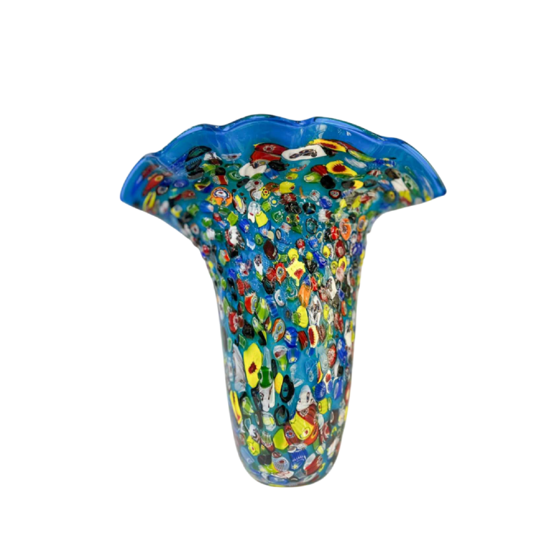 Vase Murano en verre millefiori, XXe s