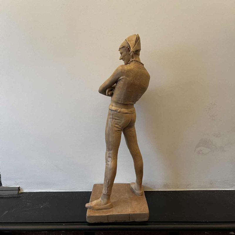 Charles René de Saint-Marceaux 'Harlekijn' terracotta sculptuur, 19e eeuw