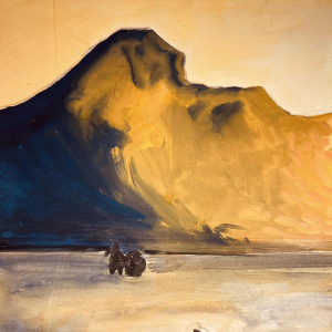 JAN BURSSENS, abstract painting, mixed media on cardboard, mid-20th century