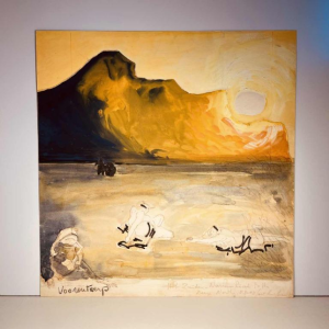 JAN BURSSENS, abstract painting, mixed media on cardboard, mid-20th century