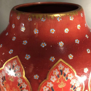 Emil Fischer, ceramic vase "tits" D253, Herend Pest before Zsolnay, 1880