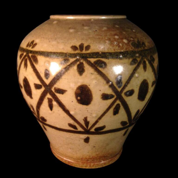 Eugène Paulus, Art Deco Africanist vase, Bouffioulx stoneware, 1924