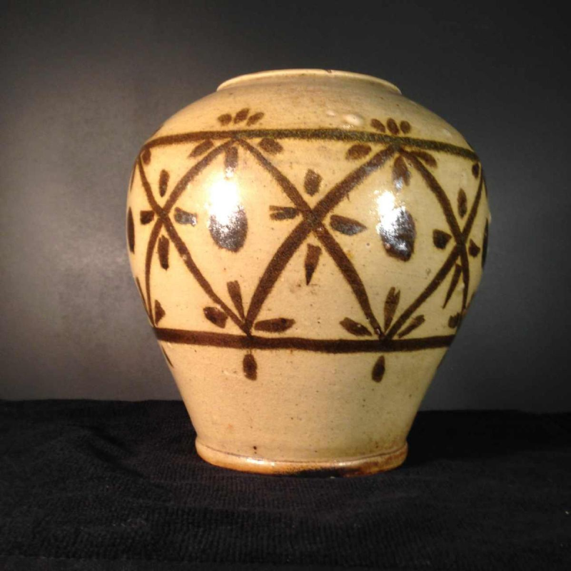 Eugène Paulus, Art Deco Africanist vase, Bouffioulx stoneware, 1924