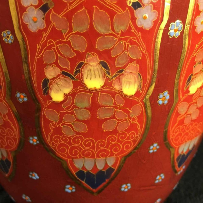 Emil Fischer, ceramic vase "tits" D253, Herend Pest before Zsolnay, 1880