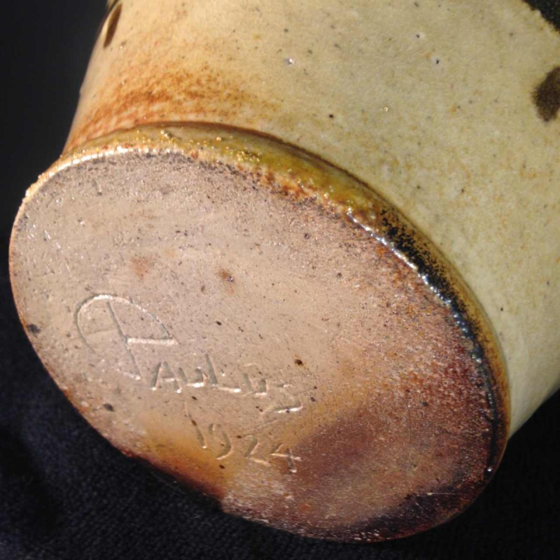 Eugène Paulus, Art Deco Africanist vase, Bouffioulx stoneware, 1924