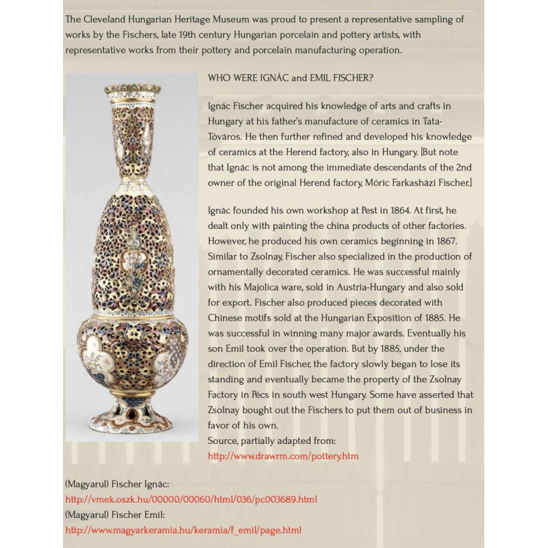 Emil Fischer, ceramic vase "tits" D253, Herend Pest before Zsolnay, 1880