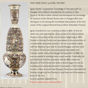 Emil Fischer, ceramic vase "tits" D253, Herend Pest before Zsolnay, 1880