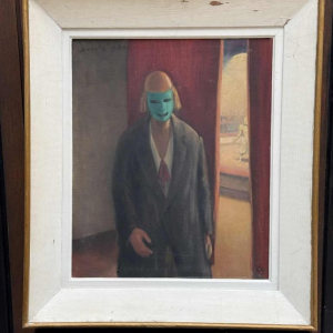 André Fau Clown oil on canvas, 1954