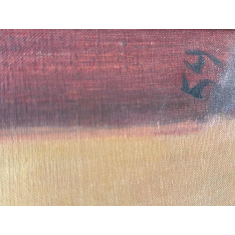 André Fau "Clown" tableau huile sur toile, 1954