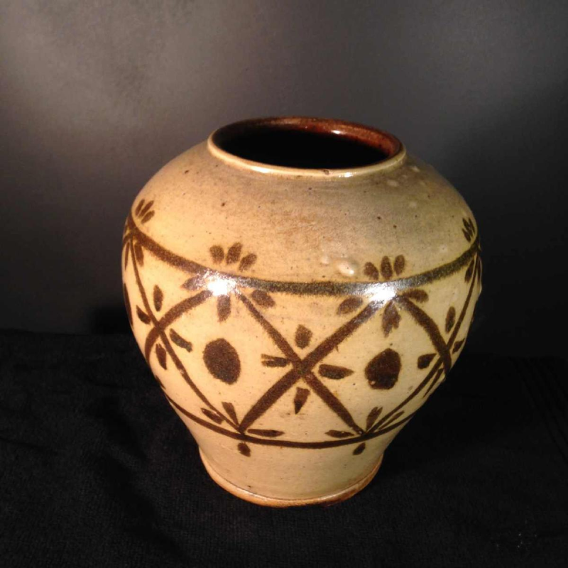 Eugène Paulus, Art Deco Africanist vase, Bouffioulx stoneware, 1924