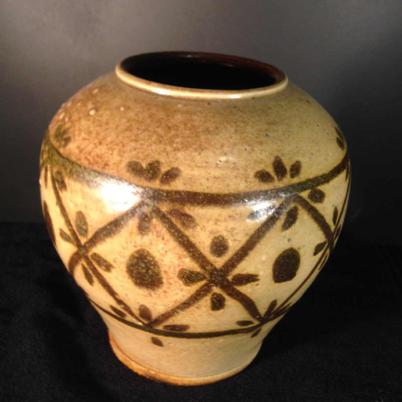 Eugène Paulus, Art Deco Africanist vase, Bouffioulx stoneware, 1924