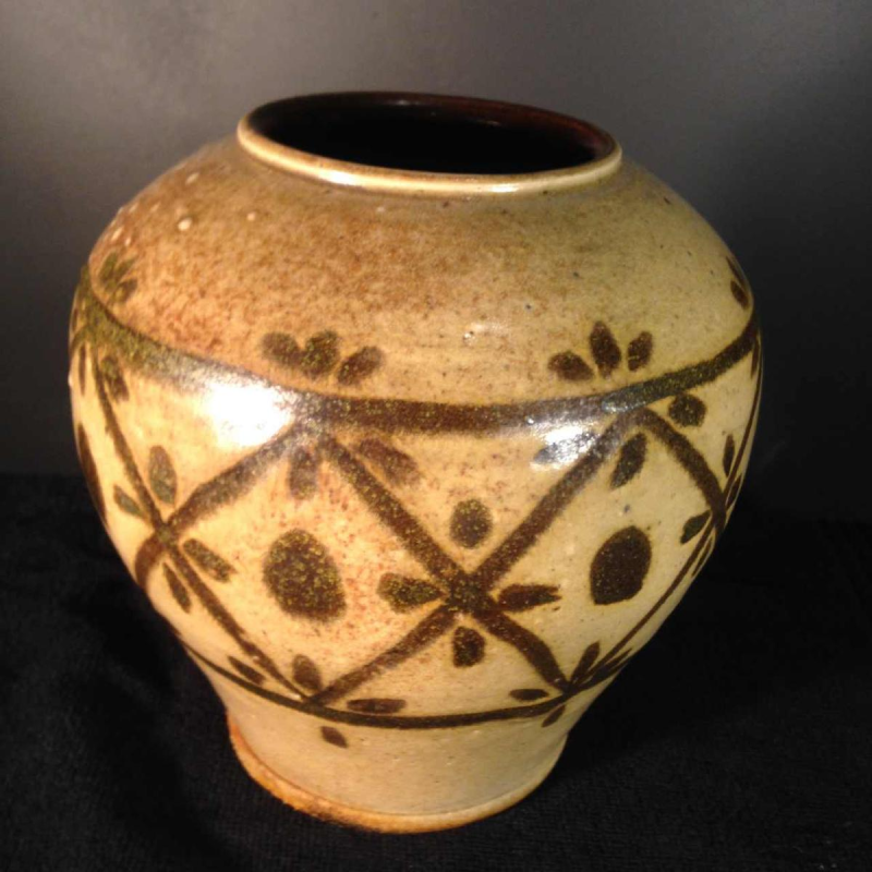 Eugène Paulus, Art Deco Africanist vase, Bouffioulx stoneware, 1924