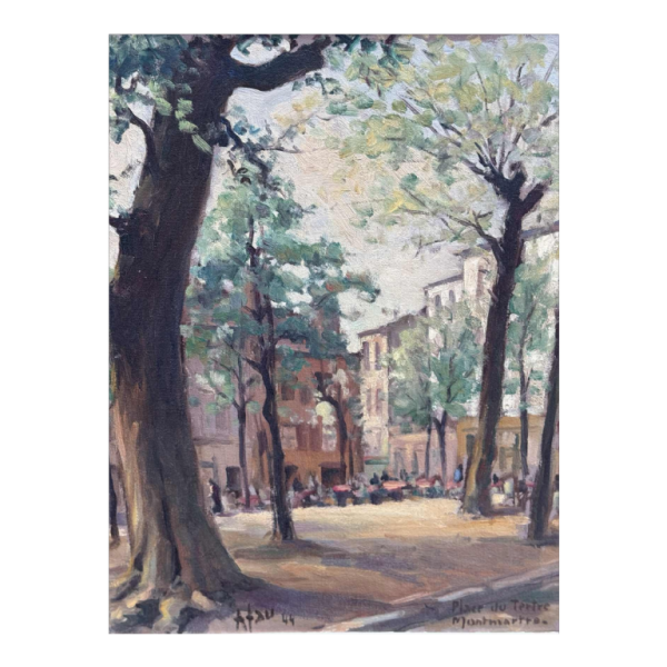 André Fau Montmartre oil on canvas