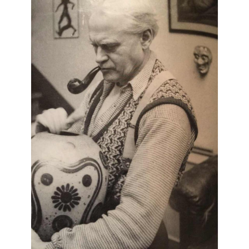 Eugène Paulus, Art Deco Africanist vaas, Bouffioulx steengoed, 1924